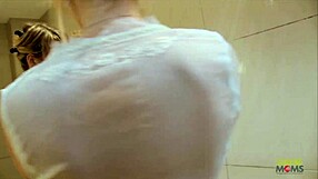 This blonde milf is the star of the show in this intense threesome