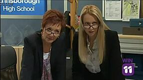 Stole clothes from sexy teacher in shower!