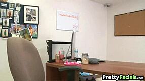 Beautiful teen Anastasia Morna gets cum on face!