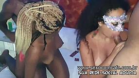 Can Jessyca Arantes and Natasha Medeiros handle two guys in motel orgy with anal?