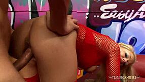 Blonde cutie doesnt need more than his hard dick, moaning in doggystyle