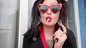 Dominatrix nika showcases sexy smoking fetish