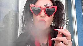 Dominatrix nika showcases sexy smoking fetish