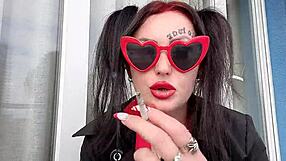 Dominatrix nika showcases sexy smoking fetish
