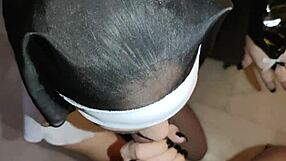 monjita masturbates with feet then swallows