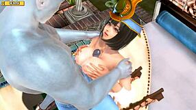 Asian cutie Cleopatra gets her ass fucked in 3D