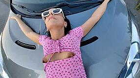 Slam me hard on the car's hood with your big cock.