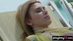 Anetta Keys and Emily Rise Sunbathing Outdoors