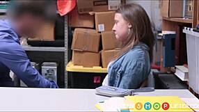 Petite Teen 18+ Brooke Bliss Caught Shoplifting And Fucked In Garage