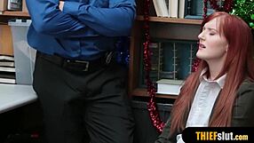 Rough fuck for cute redhead teen 18+ shoplifter!