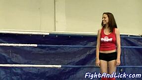 European Lesbians Wrestle with Strapon Toys