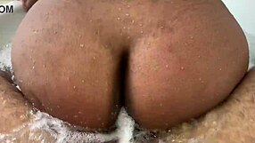 twerking on the young guy's dick with big natural tits in interracial scene