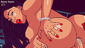 in this ai re-rendered cartoon, sexy thick ebony moriah bounces her big butt on a bbc while riding cowgirl style