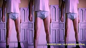 Non professional proud homosexual strips and rubs the big penis in the solo hardcore scene