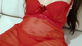 Novinha Gostosa Strips Lingerie for First Masturbation Video with Dolphin Toy