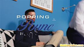 Bareback stud pounds bf's tight asshole on couch until explosive cumshot