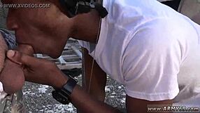 Raw black gay man fuck big dick in military gay porn