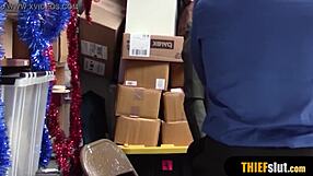 Rough fuck for cute redhead teen 18+ shoplifter!