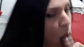 Latina Crossdresser Nicolecdzinha Sucks Deep on Neighbor’s Cock in Homemade Clip