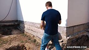 Monster cock gets licked and face fucked in doggystyle pussy pounding action