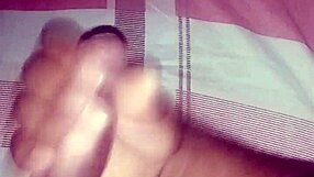 Jerking off and cumming hard in this pov interracial scene