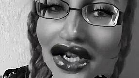 obedient slave follows jerk off instructions from goddess in glasses