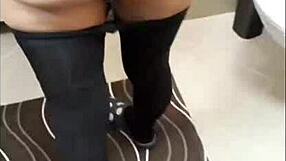 Italian Mature Woman In Black Nylons Poses Seductively