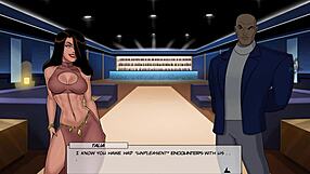 It is cartoon porn with big boobed women engagement in anal sex