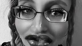 obedient slave follows jerk off instructions from goddess in glasses