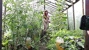 Naked Wife Exposed In Greenhouse