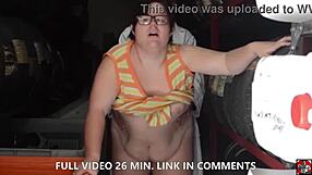 Michelin girl's fat ass fucking between tires with Claudia Marie