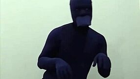 Zentai Cosplay Dog Penis Human in Spandex Scene