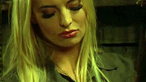 Busty tied up lesbian slave whipped by dominant madame