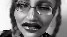 obedient slave follows jerk off instructions from goddess in glasses