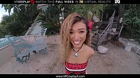 Is Asian babe Clara Trinity as Moana wet like the ocean in VR porn?