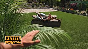 Alyssa Bounty fucks neighbor like pro in outdoor POV