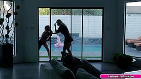 Is The Busty Milf Ready For Her Ex Blonde Girlfriend's Tongue? Young Lesbian Oral Action Builds.