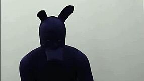 Zentai Cosplay Dog Penis Human in Spandex Scene