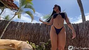 Brunette MILF Bent Over for Cumshot in Jacuzzi