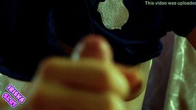 Girl in uniform gives close-up blowjob?