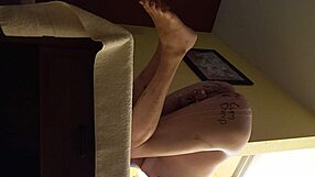 Using a toy on my little asshole and getting my ass whipped hard!