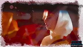 Big round-ass milf Polina strips for Playboy