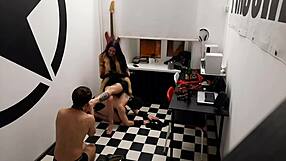 Dominatrix Nika's Evening with Two Bound Slaves!