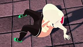 Spider-Gwen Gwen Stacy Masturbates And Gets Fucked On Rooftop
