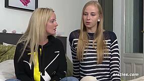 hot german blonde dominates her horny friend with big natural tits