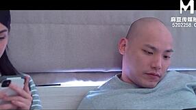 Asian couple swaps partners in Christmas celebration.