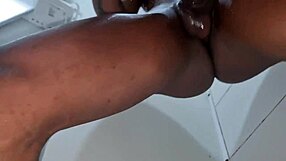 Small butted skinny teen face f**ked in a bathroom by a black coated big dick of a man