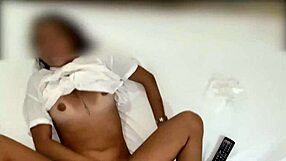 Intense fucking of young latina wife in hotel, moaning loudly.