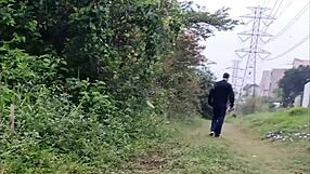 Wife Masturbates in Park Watching Athletes