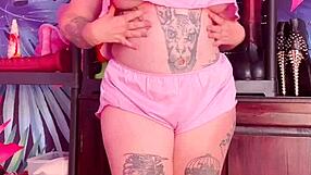 Derived erotism in silk pyjamas and big boobs
